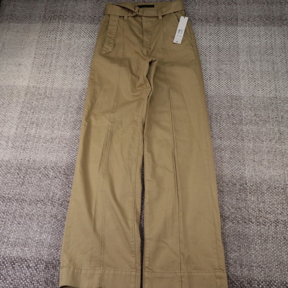 Joe's Jeans The Pleated Safari Pants Women 25 Hazelwood Tan New Wide Leg Belted